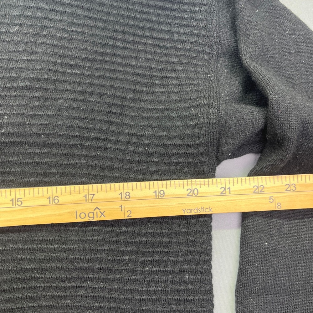 VTG Esprit Wool Cardigan‎ Sweater Knit Ribbed Button Front Pockets Black Sz M - Picture 3 of 7